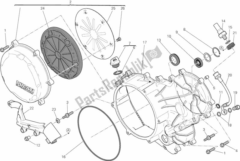 Wszystkie części do Os? Ona Sprz? G? A, Zewn? Trzna Ducati Superbike 1199 Panigale ABS USA 2012